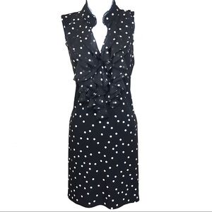 White House Black Market Polka Dot Ruffle Tunic